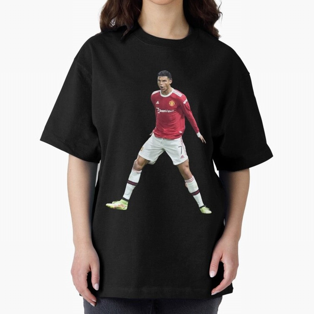 Ronaldo in Flight Oversized T-Shirt Celebrate Golden Goal Energy in Global Football Passion for FIFA World Cup 2026 Group Stage, Filled with Messi and Cristiano Ronaldo, Argentina, France and Brazil, Tournament Hype, Historic Matchups, Family