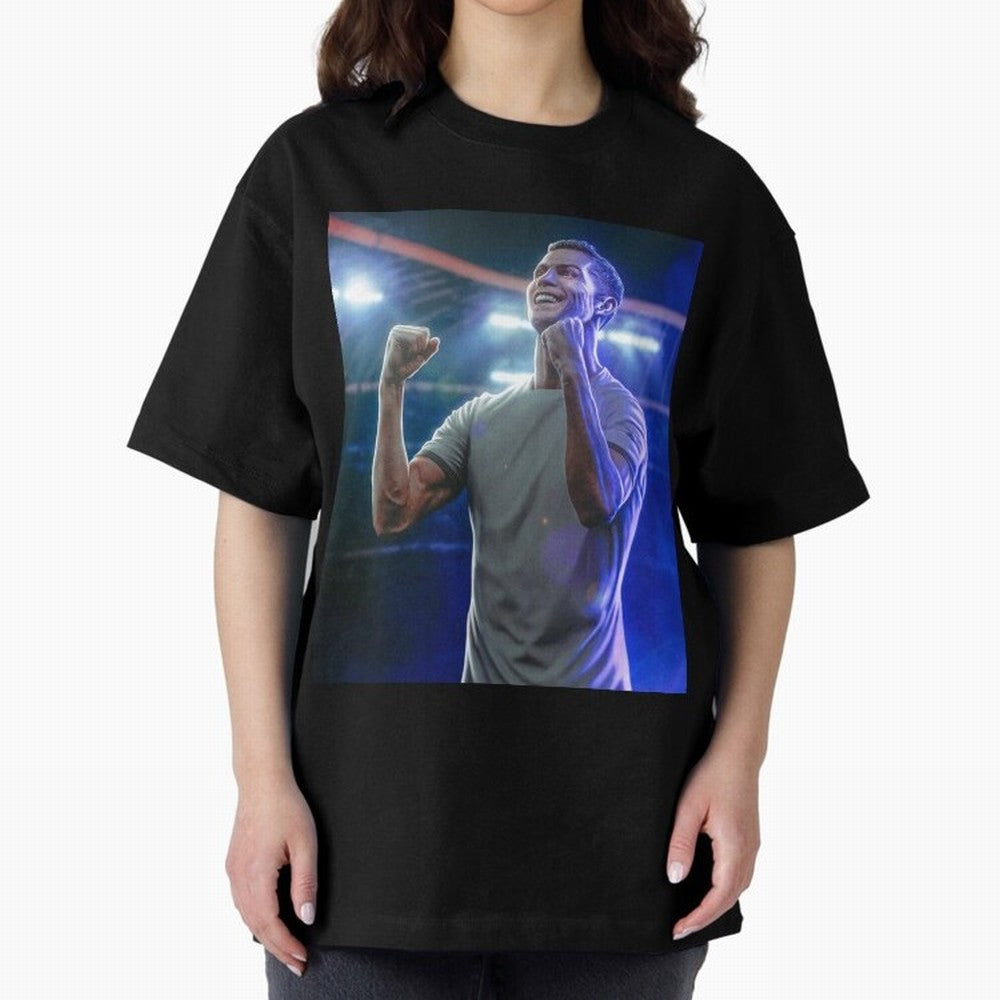 Cristiano Ronaldo Oversized T-Shirt Carry the Colors and Pride of FIFA World Cup 2026 USA Canada Mexico for Fans of Mbappe and England and Germany, Bringing Football Passion, Legendary Performances, Festival Vibes and Supporter Community; Made for