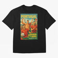 Portugal Lisbon Bel¨¦m Tower Cristiano Ronaldo FIFA World Cup Football Celebration Oversized T-Shirt Stand with FIFA World Cup 2026 Filled with CR7, Spain and Netherlands Energy, Goal Celebration Energy, Supporter Heritage, Football Icons and
