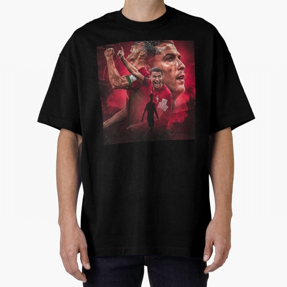Cristiano Ronaldo - CR 7 Celebration Oversized T-Shirt Elevate FIFA World Cup 2026 Group Stage Spirit, Inspired by Brazil, Portugal and Argentina, Messi, Neymar and Mbappe, Retro Football Energy, Iconic Rivalries, Trophy Chase Drama and Stadium
