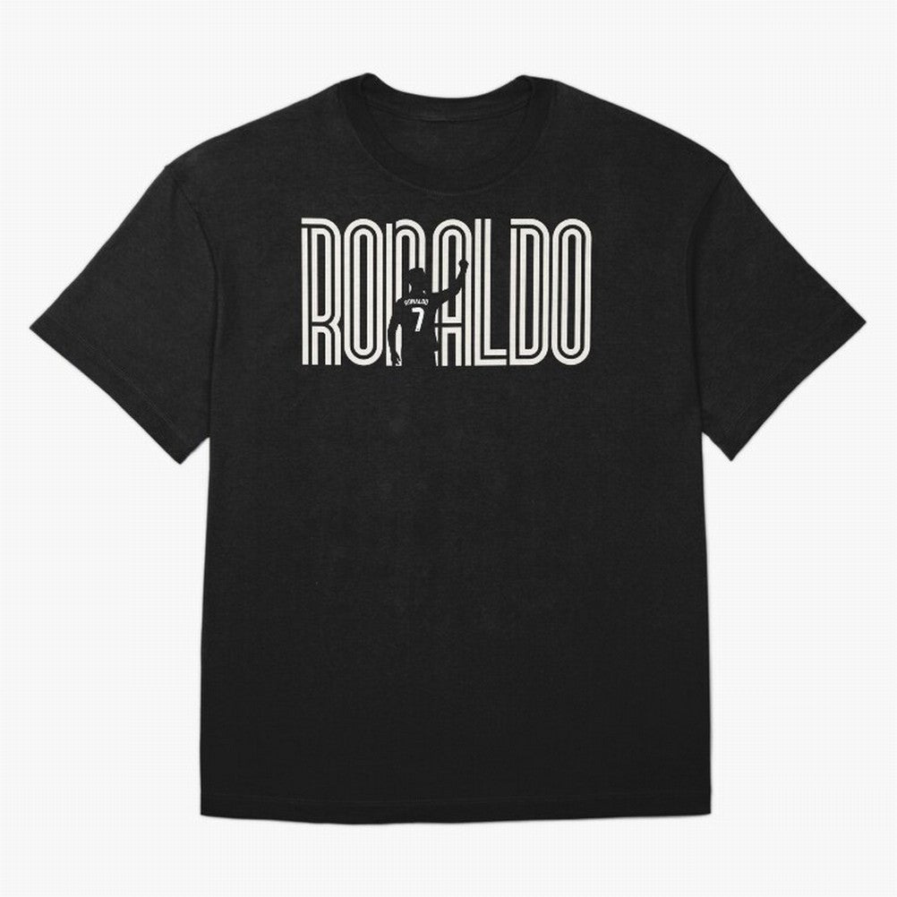 Fan Art - Cristiano Ronaldo (CR7) - Black Edition Oversized T-Shirt Wear the Spirit of Match Day Hype around FIFA World Cup 2026 USA Canada Mexico, Haaland, Argentina and Brazil, Sports Nostalgia, International Competition, Famous Players and