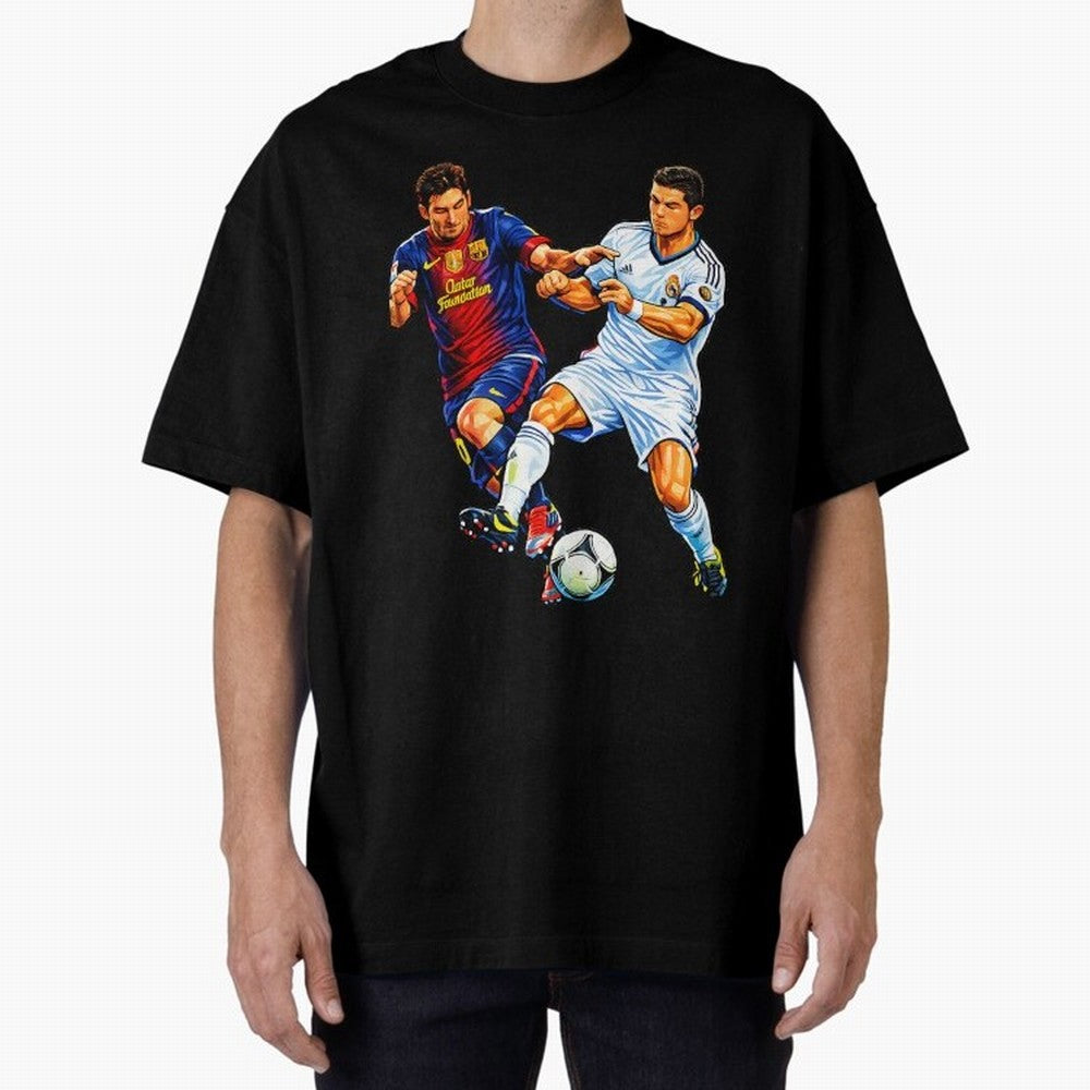 2 GOATS Oversized T-Shirt Make Your Look Match FIFA World Cup 2026 Spirit, with England, France and Netherlands, Mbappe, Vintage Soccer Flavor, Modern Football Stars, National Flags and Final Night Emotion; Made for Collectors Who Enjoy Iconic