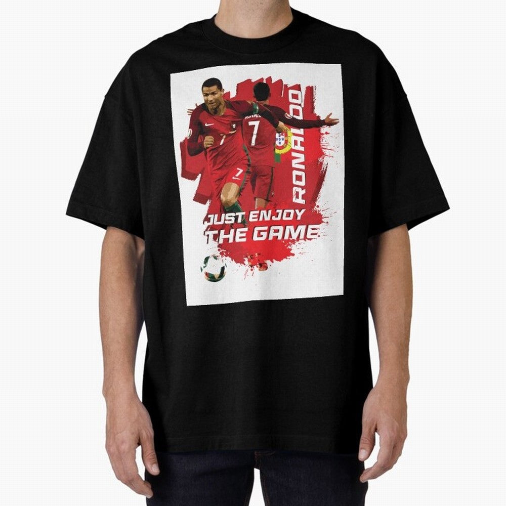 Cristiano Ronaldo Oversized T-Shirt Bring Supporter Culture to FIFA World Cup 2026 for Fans of Messi, CR7 and Mbappe and England, France and Netherlands, Bringing Vintage Soccer Flavor, Modern Football Stars, National Flags and Final Night Emotion;