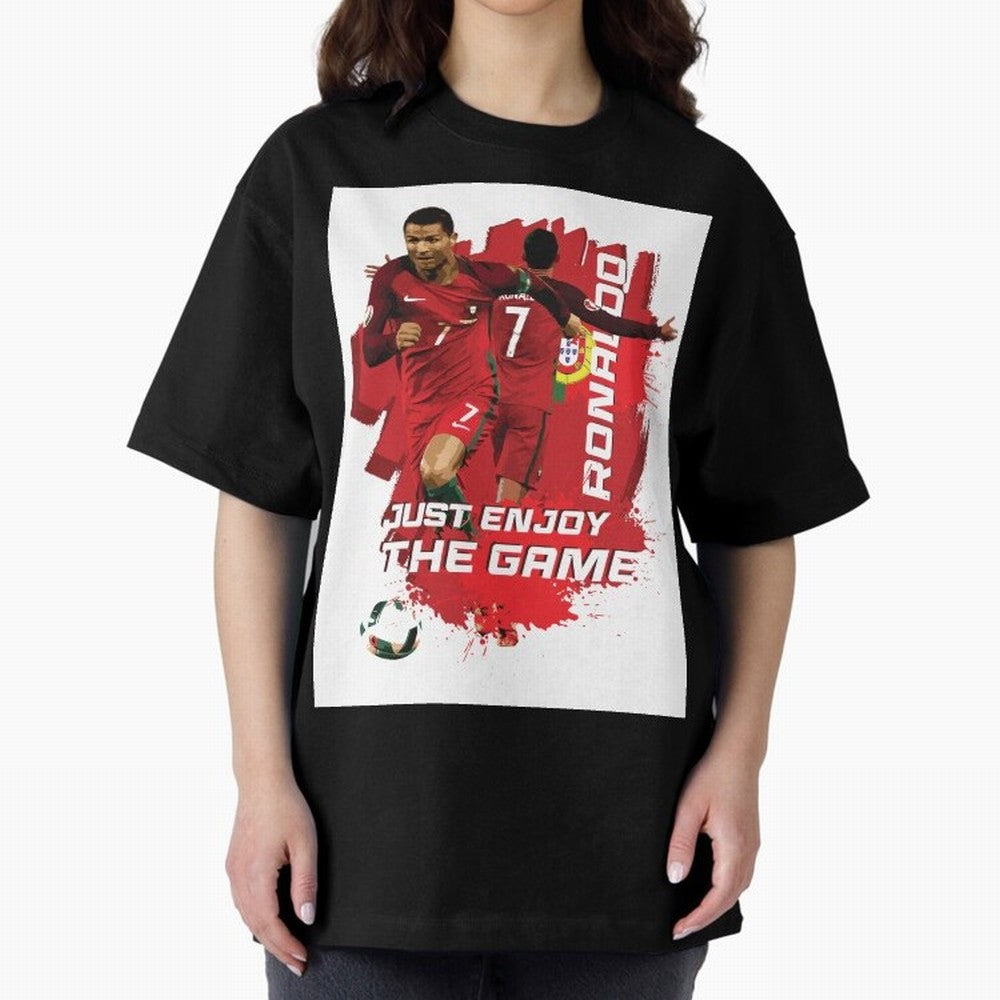 Cristiano Ronaldo Oversized T-Shirt Bring Supporter Culture to FIFA World Cup 2026 for Fans of Messi, CR7 and Mbappe and England, France and Netherlands, Bringing Vintage Soccer Flavor, Modern Football Stars, National Flags and Final Night Emotion;