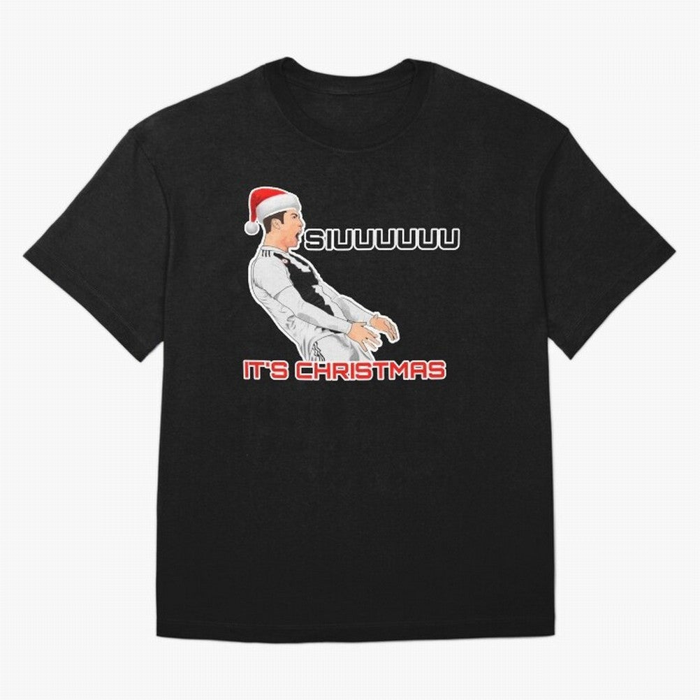 Siuuuuuu CR7 Christmas funny Oversized T-Shirt Back Your Heroes with Global Football Passion for FIFA World Cup 2026, Celebrating Neymar, Netherlands, Championship Spirit, Famous Goals, Roaring Crowds and International Football Unity; Great for