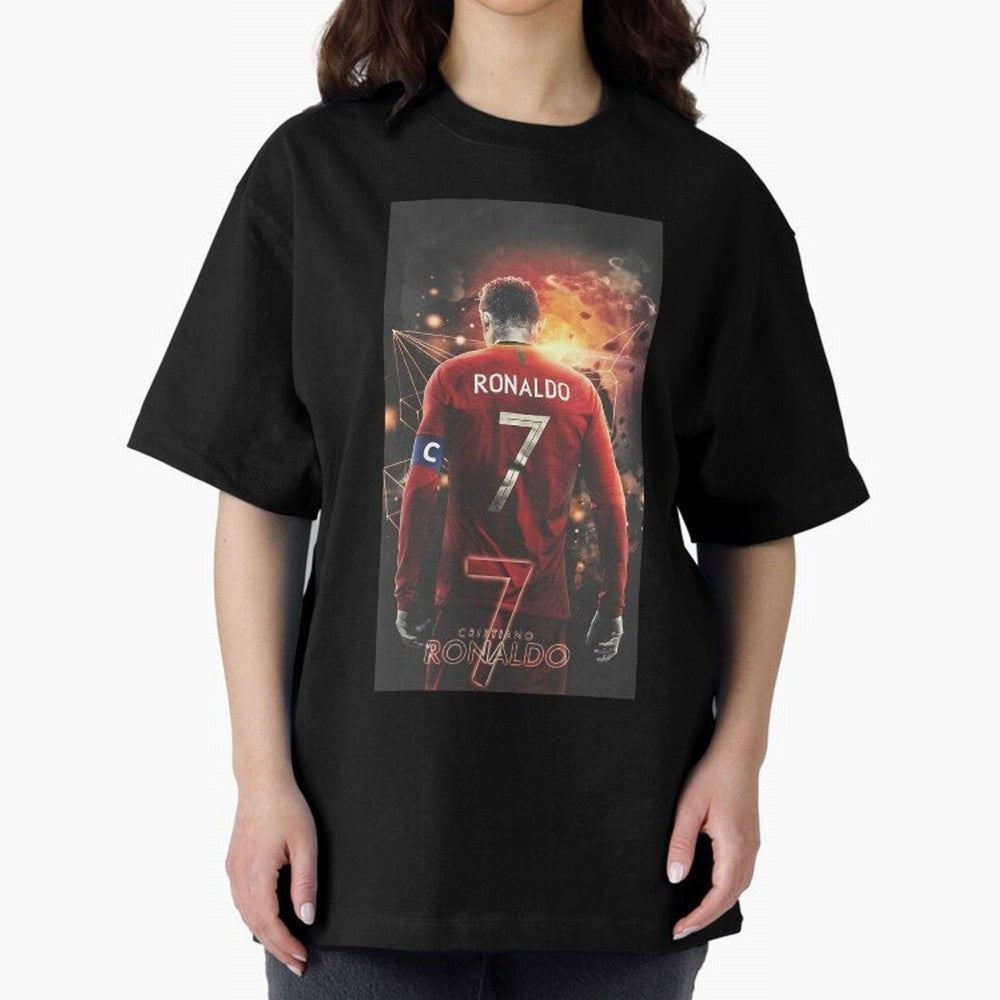 At Back Oversized T-Shirt Treasure Match Day Hype around FIFA World Cup 2026, CR7, Spain, Classic Soccer Heritage, Championship Pressure, Fan Loyalty and International Pride; Made for Die Hard Supporters, Soccer Lovers, Game Day Photos and