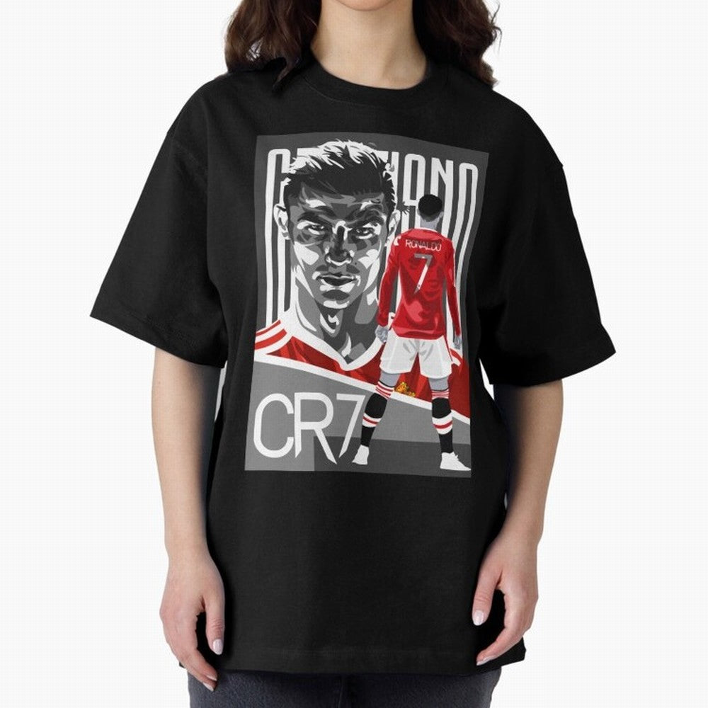 Cristiano Ronaldo in Red Oversized T-Shirt Represent the Passion of FIFA World Cup 2026 Centered on Cristiano Ronaldo, England and Germany Energy, Champion Mindset, Group Stage Buzz, Knockout Tension and Passionate Fan Culture; Made for Die Hard