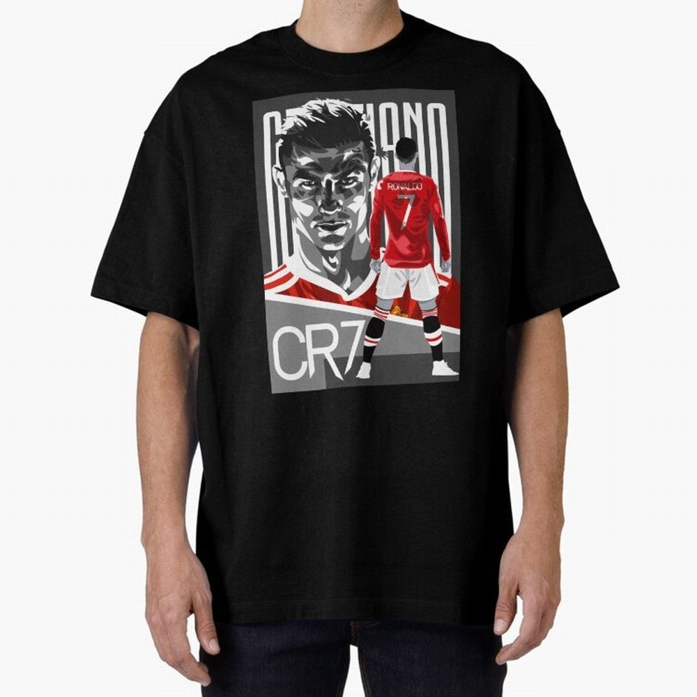 Cristiano Ronaldo in Red Oversized T-Shirt Represent the Passion of FIFA World Cup 2026 Centered on Cristiano Ronaldo, England and Germany Energy, Champion Mindset, Group Stage Buzz, Knockout Tension and Passionate Fan Culture; Made for Die Hard