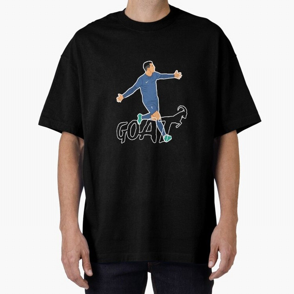 Cristiano Ronaldo - GOAT Oversized T-Shirt Celebrate Soccer Greatness during the FIFA World Cup 2026 USA Canada Mexico Journey through Cristiano Ronaldo Highlights, France and Portugal Pride, Classic Soccer Heritage, Championship Pressure, Fan