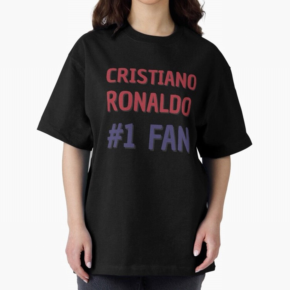 Cristiano Ronaldo - #1 Fan Oversized T-Shirt Relive Legendary Nights from FIFA World Cup 2026 Featuring Haaland and Mbappe, Portugal Energy, Vintage Soccer Flavor, Modern Football Stars, National Flags and Final Night Emotion; Ideal for Fans Who