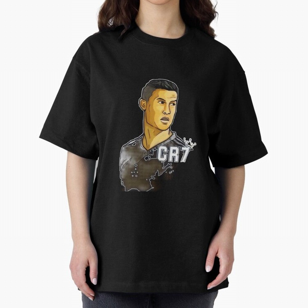 Cristiano Ronaldo digital art Oversized T-Shirt Feel the Roar of FIFA World Cup 2026 Group Stage for Fans of Neymar, Haaland and Cristiano Ronaldo and Argentina, France and Brazil, Bringing Match Day Excitement, Supporter Culture, Golden Goals and