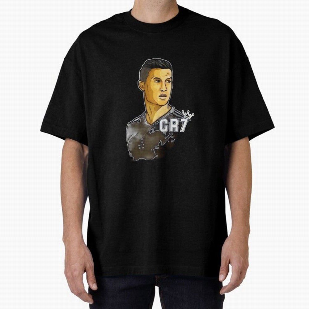 Cristiano Ronaldo digital art Oversized T-Shirt Feel the Roar of FIFA World Cup 2026 Group Stage for Fans of Neymar, Haaland and Cristiano Ronaldo and Argentina, France and Brazil, Bringing Match Day Excitement, Supporter Culture, Golden Goals and