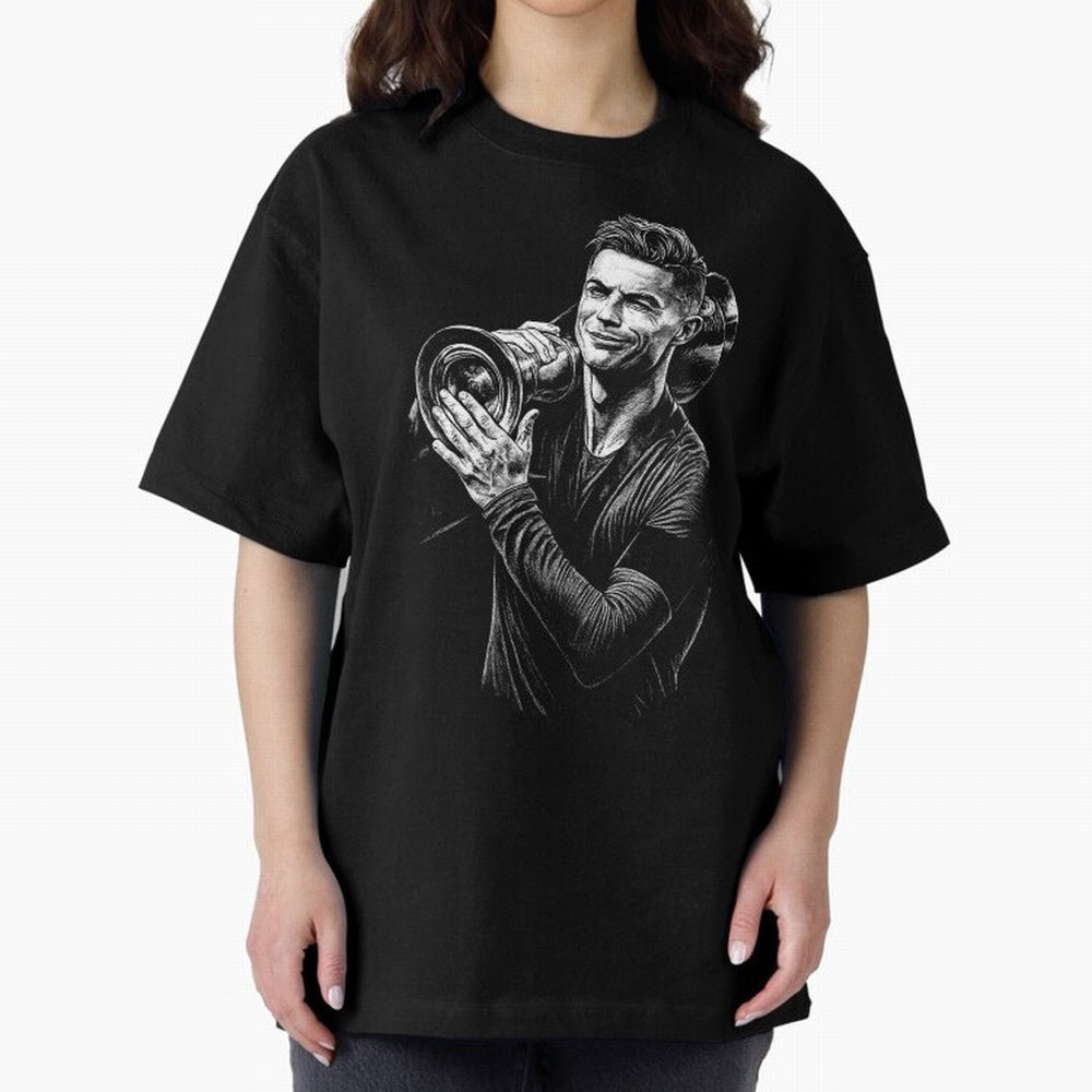 Cristiano Ronaldo Nations League Cup Oversized T-Shirt Celebrate the Road through Global Football Passion for FIFA World Cup 2026 Group Stage, Highlighting Mbappe, France and Portugal, Goal Celebration Energy, Supporter Heritage, Football Icons and