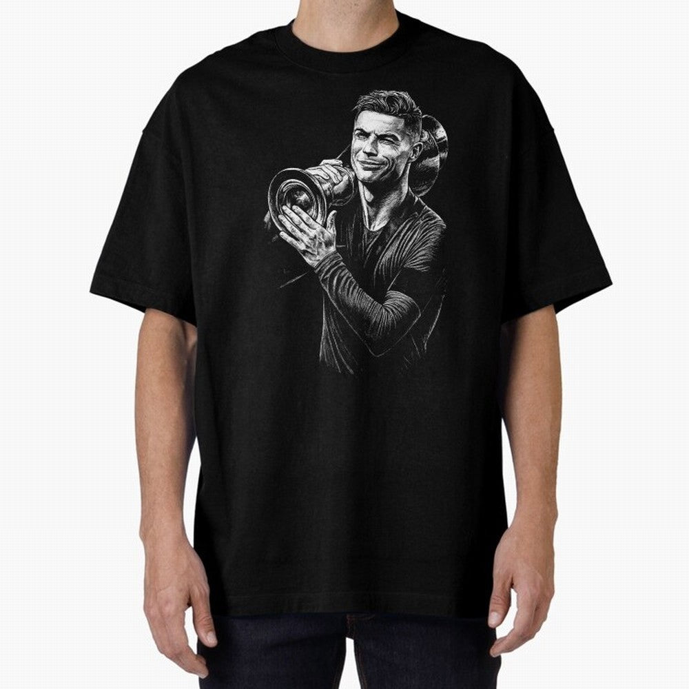 Cristiano Ronaldo Nations League Cup Oversized T-Shirt Celebrate the Road through Global Football Passion for FIFA World Cup 2026 Group Stage, Highlighting Mbappe, France and Portugal, Goal Celebration Energy, Supporter Heritage, Football Icons and