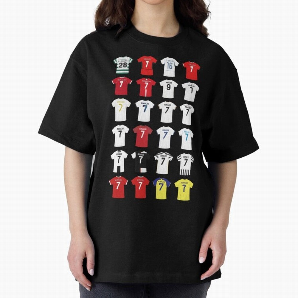 Cristiano Ronaldo Football Oversized T-Shirt Spotlight FIFA World Cup 2026 USA Canada Mexico for Fans of Messi, CR7 and Mbappe and Netherlands, Bringing Football History, Final Match Energy, Crowd Noise and Once in a Lifetime Moments; Made for