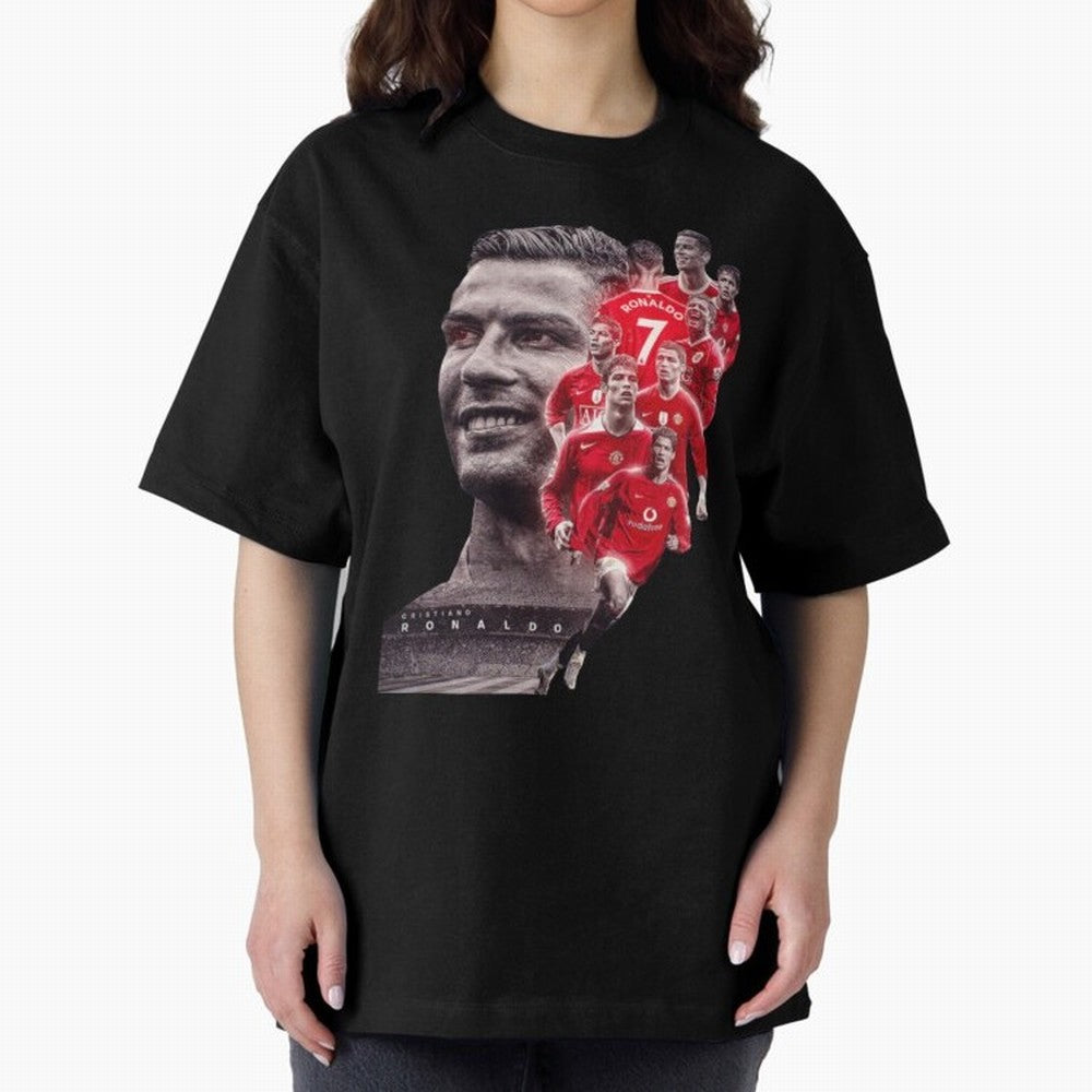 ronaldo Oversized T-Shirt Bring Bold Fan Energy to Match Day Hype around FIFA World Cup 2026 Group Stage, Mbappe, Portugal, Spain and Germany, Vintage Soccer Flavor, Modern Football Stars, National Flags and Final Night Emotion; Great for