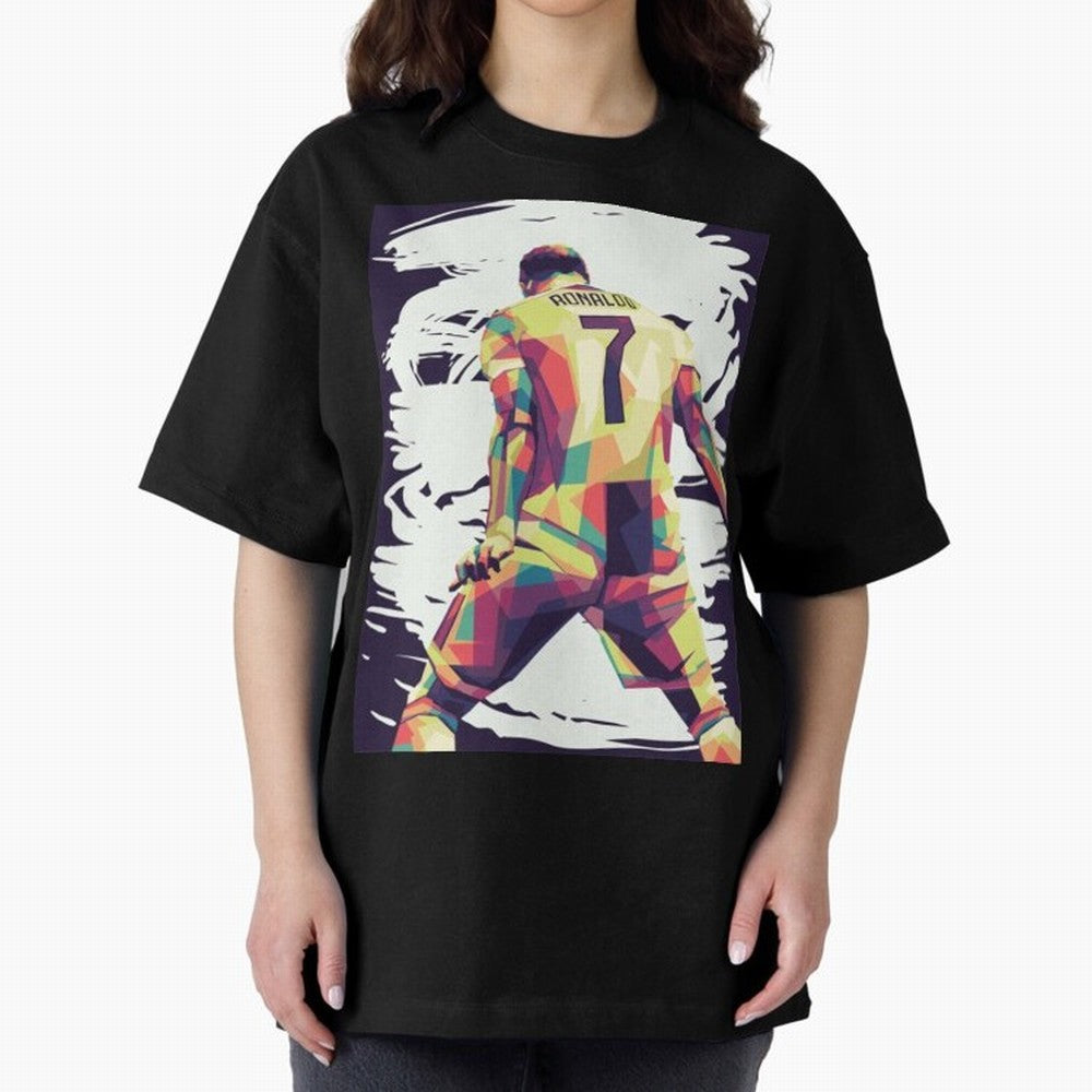 Cristiano Ronaldo Art cristiano ronaldo Oversized T-Shirt Follow the Road to Global Football Passion for FIFA World Cup 2026, with Haaland and Mbappe, England, France and Netherlands, Supporter Pride, Iconic Celebrations, Legendary Names and Global