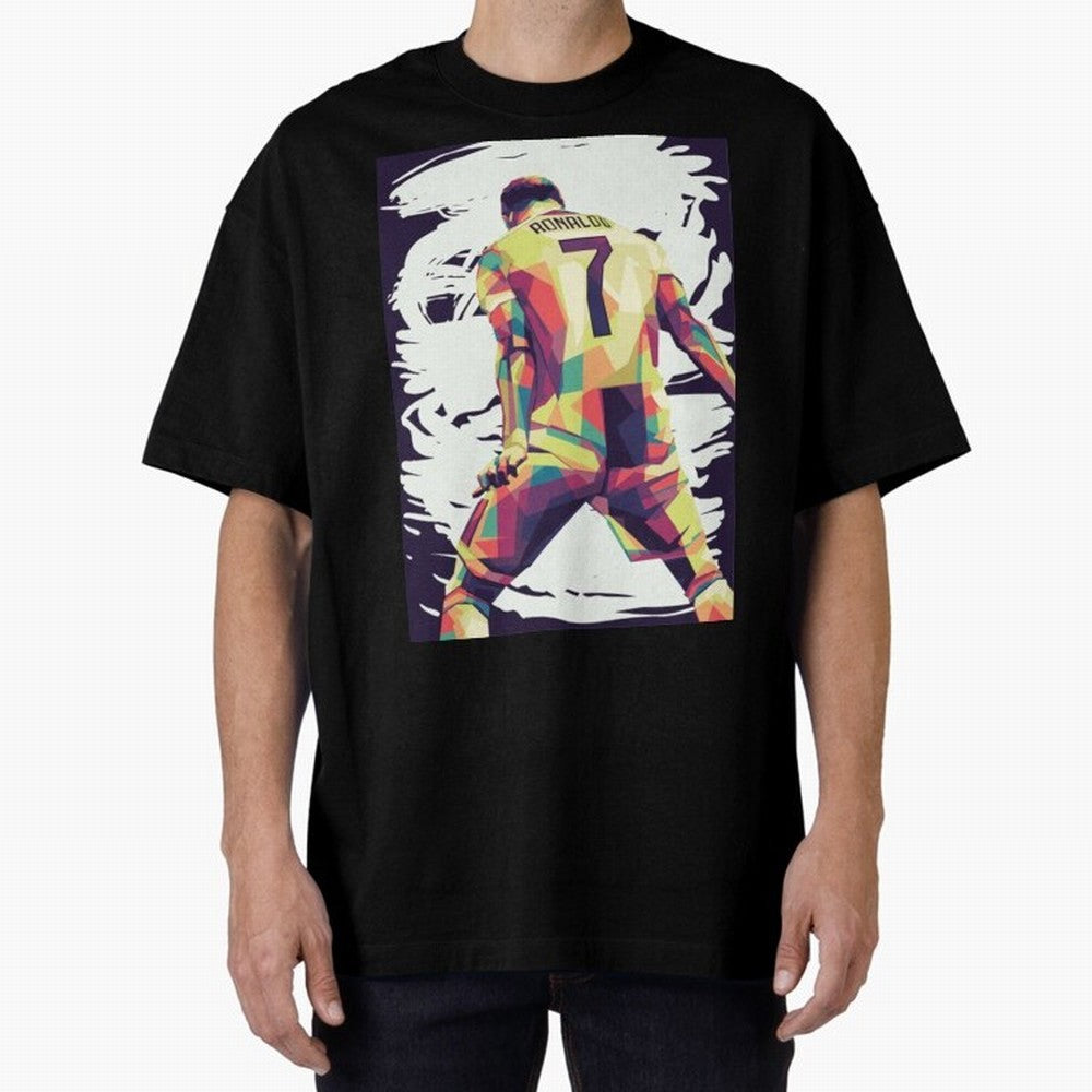 Cristiano Ronaldo Art cristiano ronaldo Oversized T-Shirt Follow the Road to Global Football Passion for FIFA World Cup 2026, with Haaland and Mbappe, England, France and Netherlands, Supporter Pride, Iconic Celebrations, Legendary Names and Global