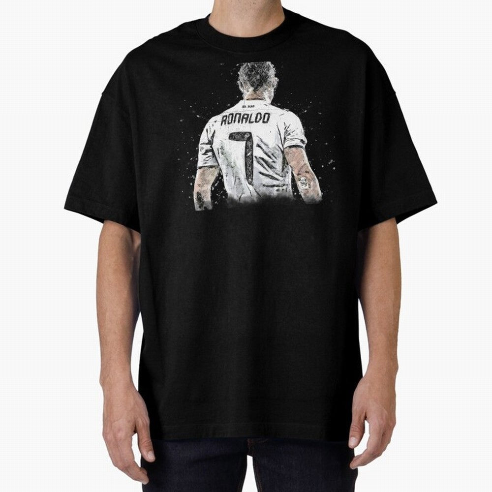 Cristiano Ronaldo Cristiano ronaldo back Oversized T-Shirt Wear the Spirit of Global Football Passion for FIFA World Cup 2026 Group Stage, Highlighting Messi, Neymar and Mbappe, England, France and Netherlands, Fan Favorite Moments, National Team