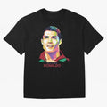 Geometric Celebrity Cristiano Ronaldo Oversized T-Shirt Embrace FIFA World Cup 2026 USA Canada Mexico Filled with Neymar, France and Portugal Energy, Vintage Soccer Flavor, Modern Football Stars, National Flags and Final Night Emotion; Ideal for