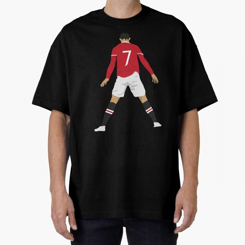 CR7 Man U SIIIIIUUUUUUU (Celebration) Oversized T-Shirt Celebrate Soccer Greatness during Global Football Passion for FIFA World Cup 2026, Filled with Messi, England and Germany, Stadium Chants, National Pride, Trophy Dreams and Unforgettable