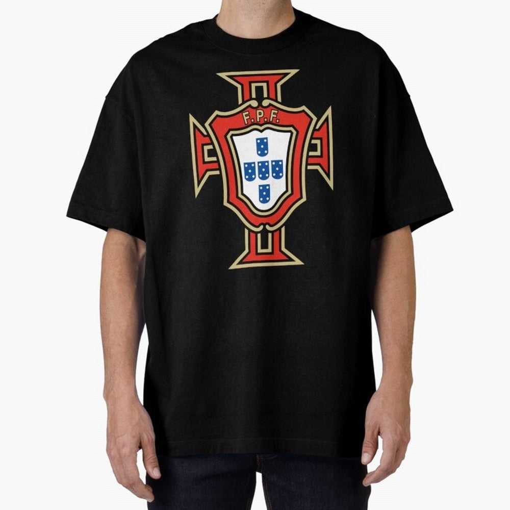 Portugal Soccer Logo Oversized T-Shirt Stand Out with Spirit from Match Day Hype around FIFA World Cup 2026 Group Stage, Messi, CR7 and Mbappe, England, Match Day Excitement, Supporter Culture, Golden Goals and Global Football Passion; Perfect for
