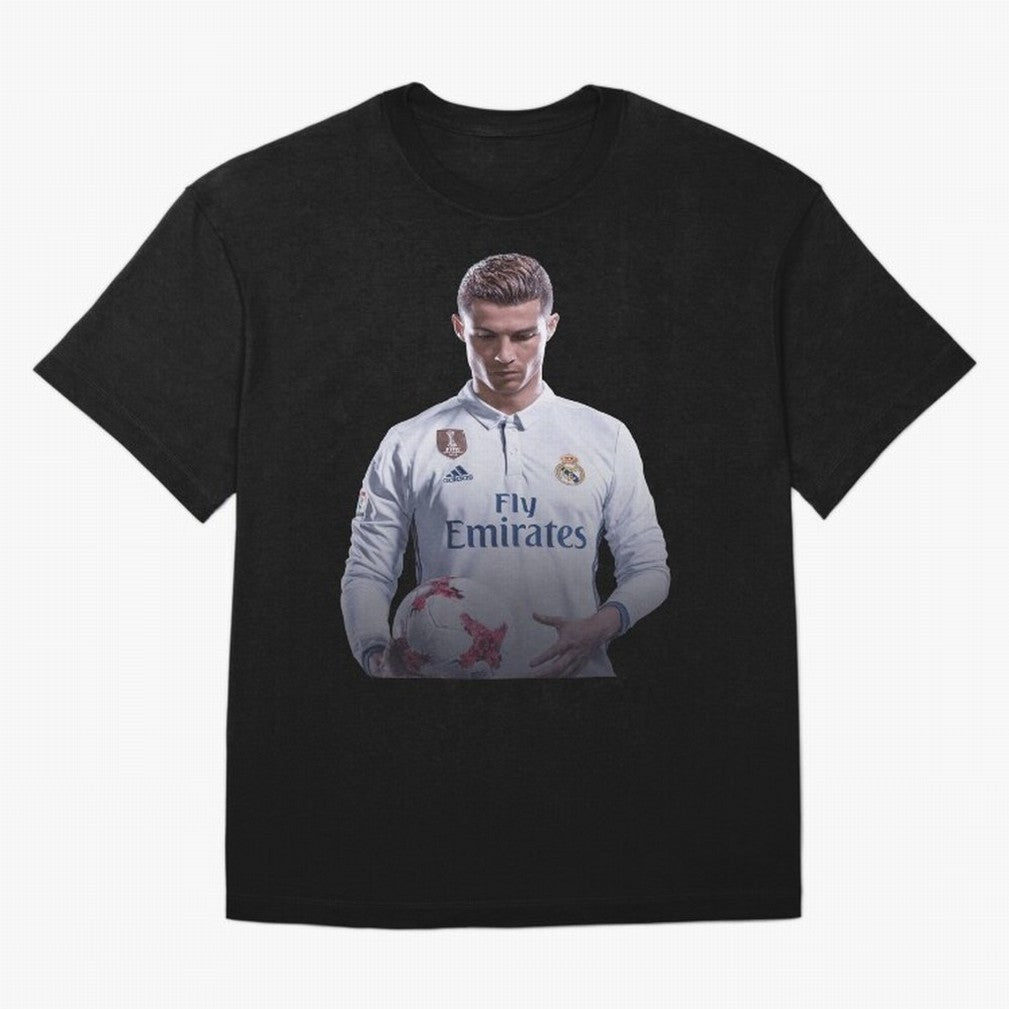 Ronaldo Madrid Jersey Poster Oversized T-Shirt Follow the Final Road of FIFA World Cup 2026 Highlighting Messi, Argentina, France and Brazil Energy, Sports Nostalgia, International Competition, Famous Players and Unforgettable Victories; Perfect
