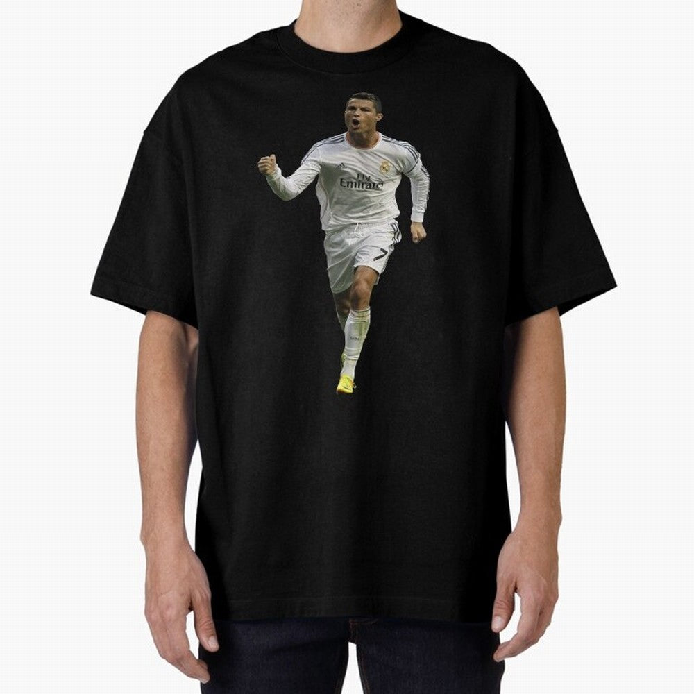 Cristiano Cool Sticker Oversized T-Shirt Celebrate Football Heritage in Global Football Passion for FIFA World Cup 2026 USA Canada Mexico, Celebrating Messi and Cristiano Ronaldo, Argentina, Classic Soccer Heritage, Championship Pressure, Fan