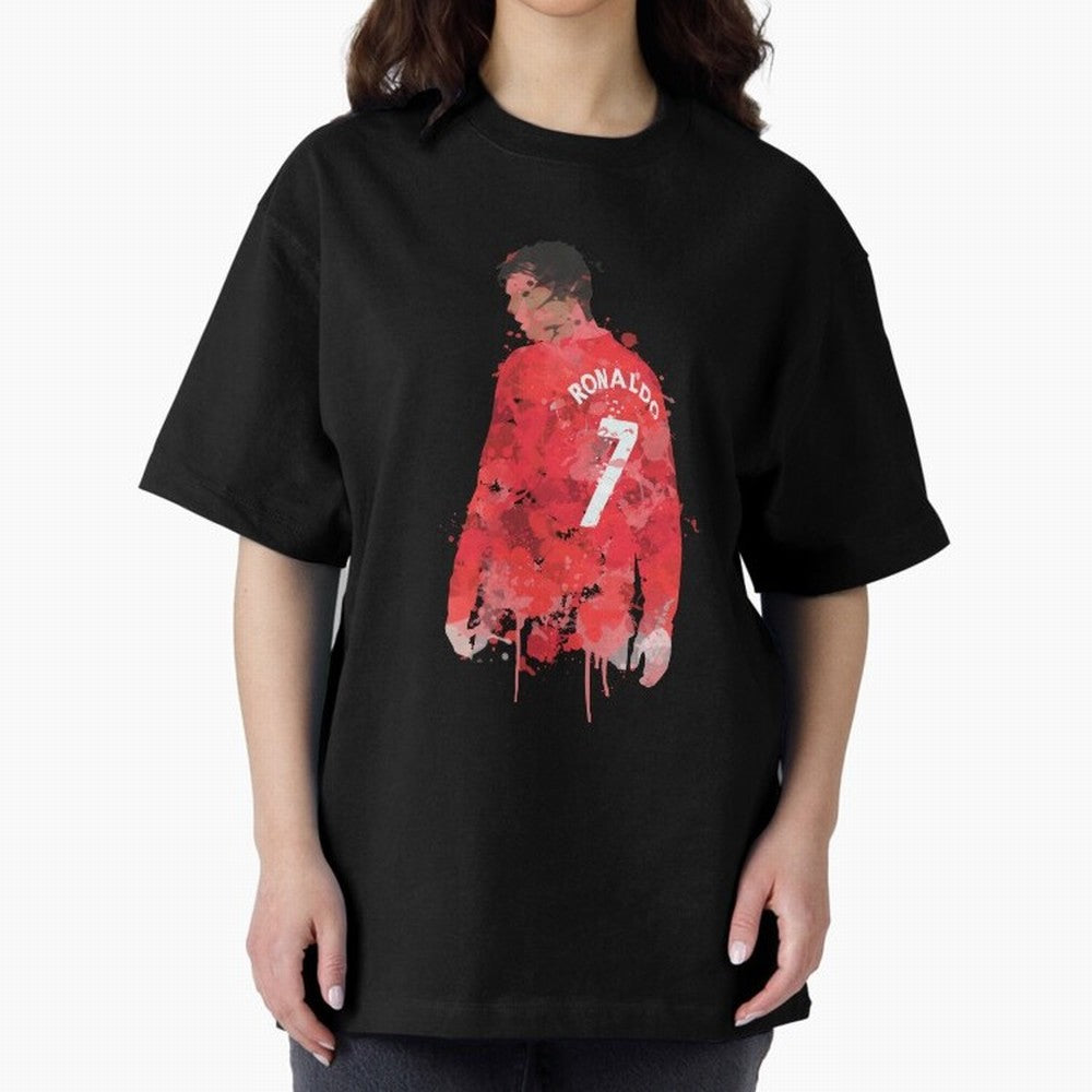 Cristiano Ronaldo - Manchester United Legend Art Oversized T-Shirt Back the Journey through FIFA World Cup 2026 Group Stage for Fans of Neymar, Haaland and Cristiano Ronaldo and Argentina and Brazil, Bringing Football Festival Excitement, Trophy