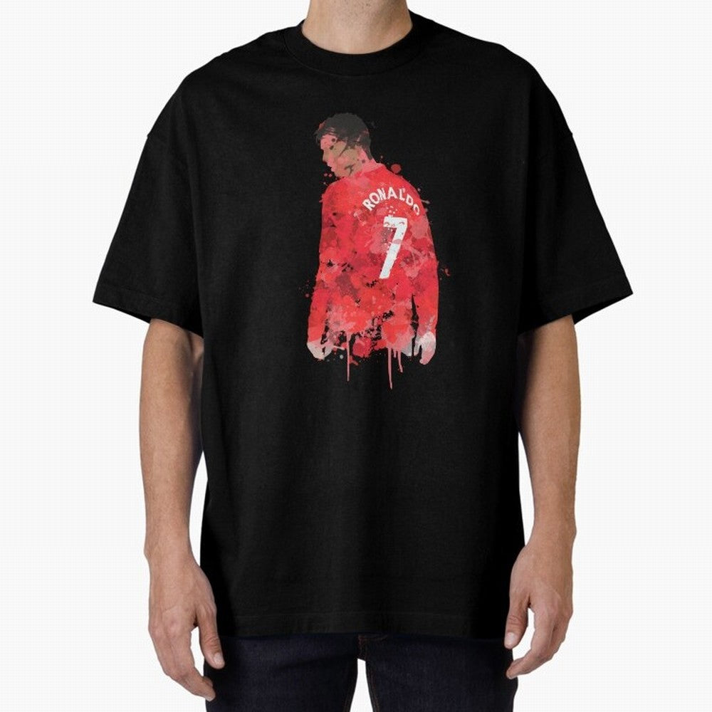 Cristiano Ronaldo - Manchester United Legend Art Oversized T-Shirt Back the Journey through FIFA World Cup 2026 Group Stage for Fans of Neymar, Haaland and Cristiano Ronaldo and Argentina and Brazil, Bringing Football Festival Excitement, Trophy