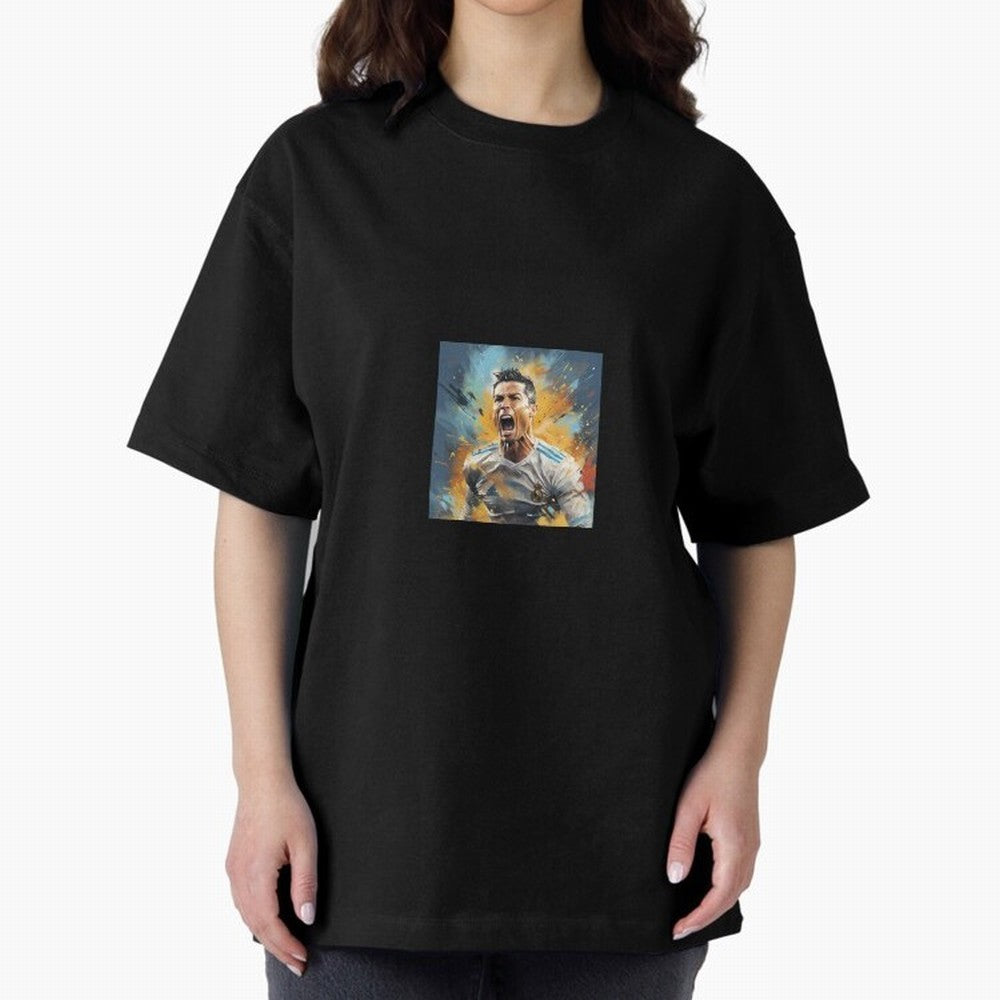 Cristiano Ronaldo Oversized T-Shirt Stand Out with Spirit from FIFA World Cup 2026 Spirit, Capturing Portugal, Spain and Germany, Mbappe, Championship Spirit, Famous Goals, Roaring Crowds and International Football Unity; Built for Supporters