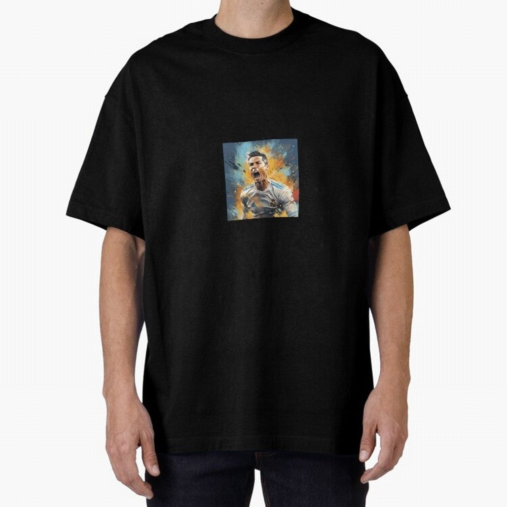 Cristiano Ronaldo Oversized T-Shirt Stand Out with Spirit from FIFA World Cup 2026 Spirit, Capturing Portugal, Spain and Germany, Mbappe, Championship Spirit, Famous Goals, Roaring Crowds and International Football Unity; Built for Supporters