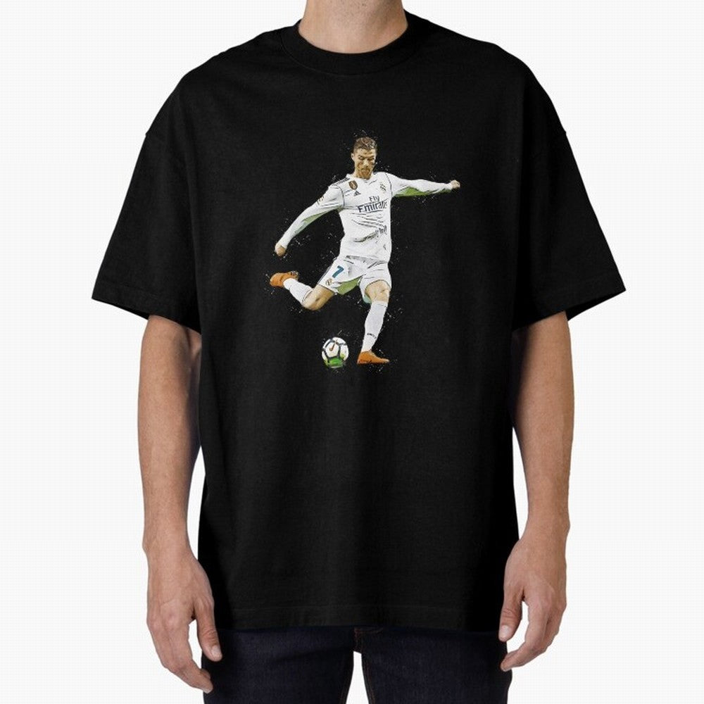 Cristiano Ronaldo Celebration Oversized T-Shirt Feel the Roar of FIFA World Cup 2026 Group Stage Made for Cristiano Ronaldo, France and Portugal Energy, Vintage Soccer Flavor, Modern Football Stars, National Flags and Final Night Emotion; Created