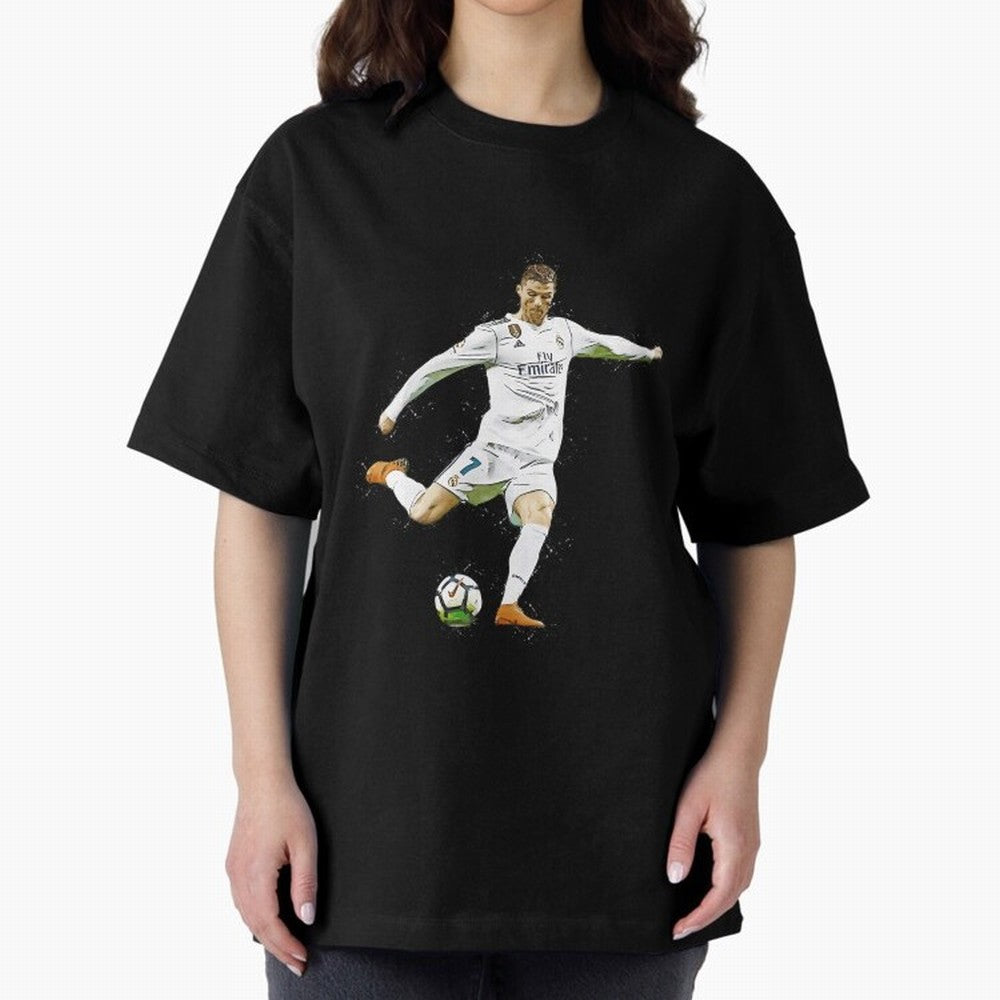 Cristiano Ronaldo Celebration Oversized T-Shirt Feel the Roar of FIFA World Cup 2026 Group Stage Made for Cristiano Ronaldo, France and Portugal Energy, Vintage Soccer Flavor, Modern Football Stars, National Flags and Final Night Emotion; Created