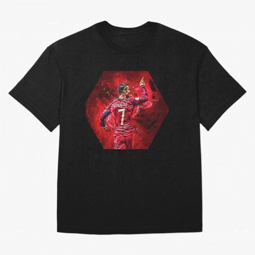 CR7 Art Oversized T-Shirt Bring a Champion Mindset to Global Football Passion for FIFA World Cup 2026, Featuring Messi, Neymar and Mbappe, Spain, Worldwide Fan Energy, Dramatic Goals, Stadium Lights and Championship Celebrations; Made for Die Hard