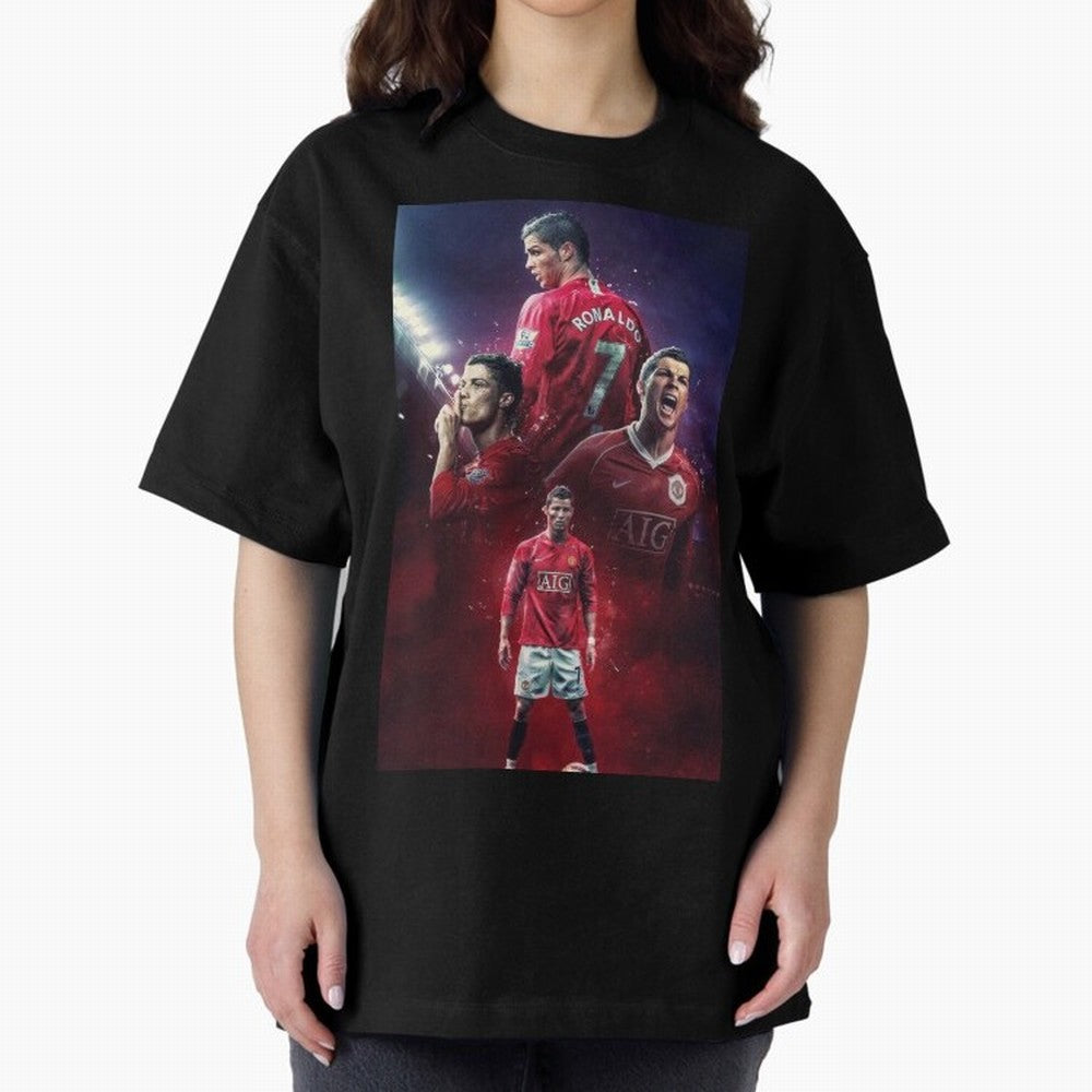 Cristiano Ronaldo dos Santos Aveiro Art Oversized T-Shirt Represent FIFA World Cup 2026 USA Canada Mexico Driven by Mbappe and Neymar, Spain Energy, Game Day Rituals, Football Legends, Country Pride and the Road to the Final; Ideal for Fans Who