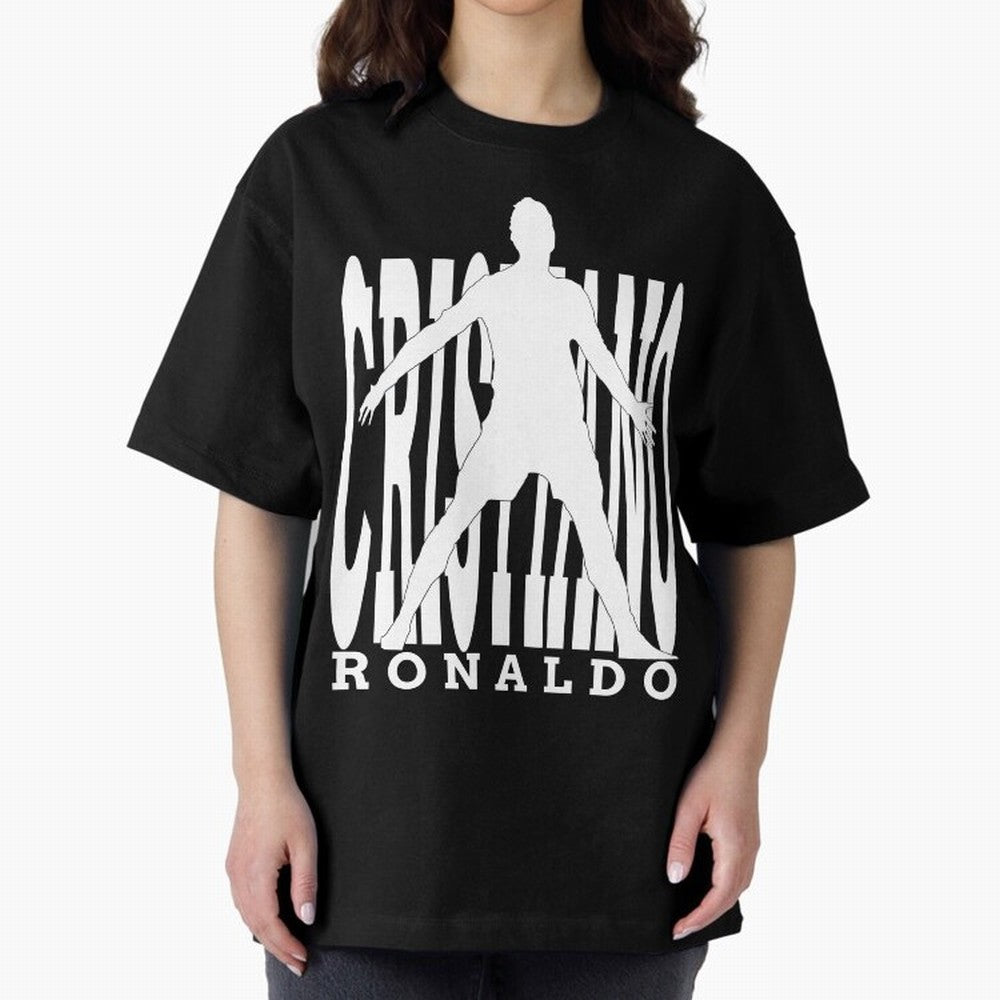 Cristiano Ronaldo - The Legend! Oversized T-Shirt Honor Football Greatness during FIFA World Cup 2026 for Fans of Mbappe and Brazil, Bringing Football History, Final Match Energy, Crowd Noise and Once in a Lifetime Moments; Perfect for Supporters