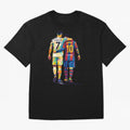 Cristiano Ronaldo and Messi Wpap Art Oversized T-Shirt Bring International Match Energy to FIFA World Cup 2026 Group Stage Spirit, Connected to Netherlands, Messi and Cristiano Ronaldo, Worldwide Fan Energy, Dramatic Goals, Stadium Lights and