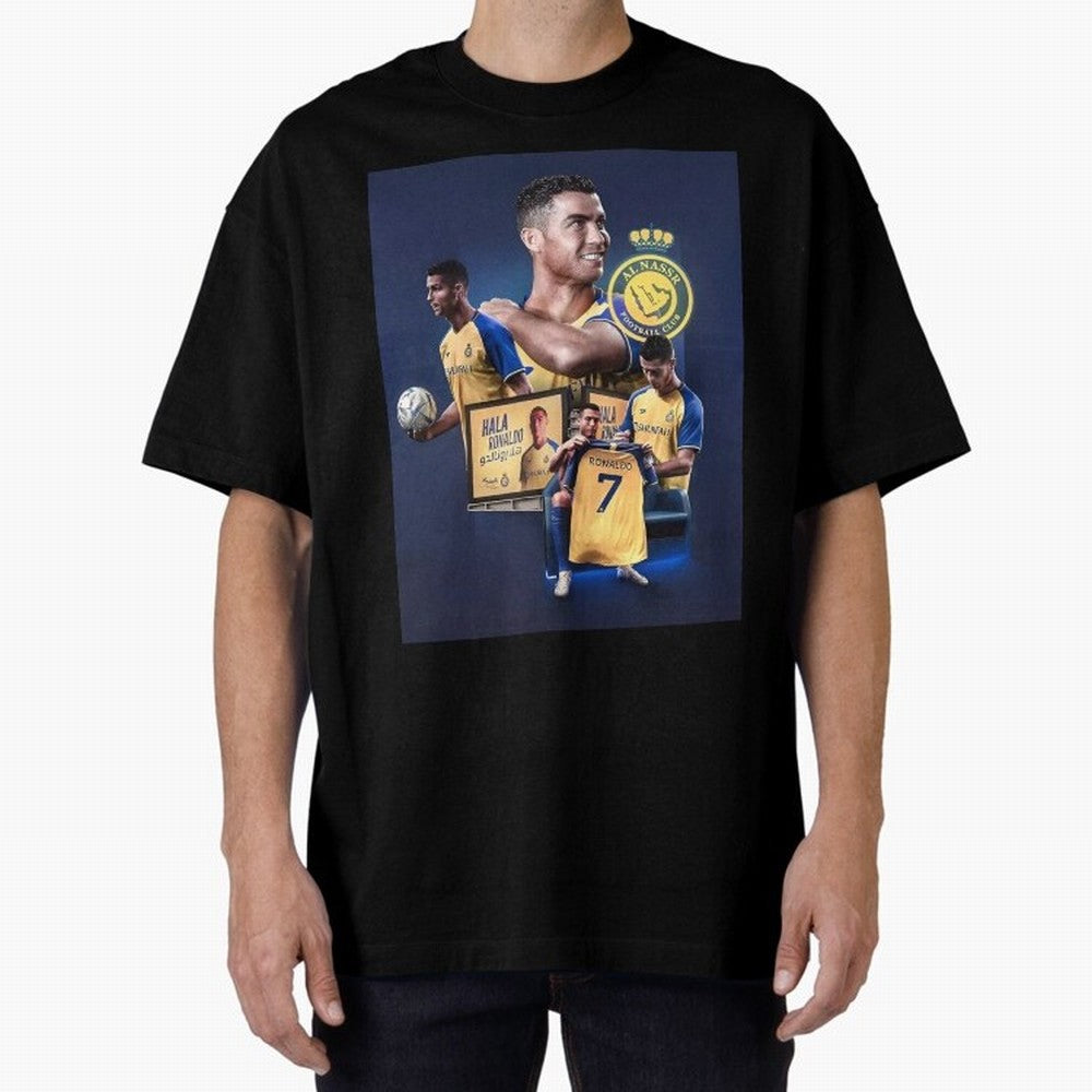 Art Cristiano Ronaldo Wallpaper Oversized T-Shirt Show Championship Spirit for FIFA World Cup 2026 USA Canada Mexico for Fans of Cristiano Ronaldo, Haaland and CR7 and Portugal, Spain and Germany, Bringing Stadium Memories, Football Loyalty,