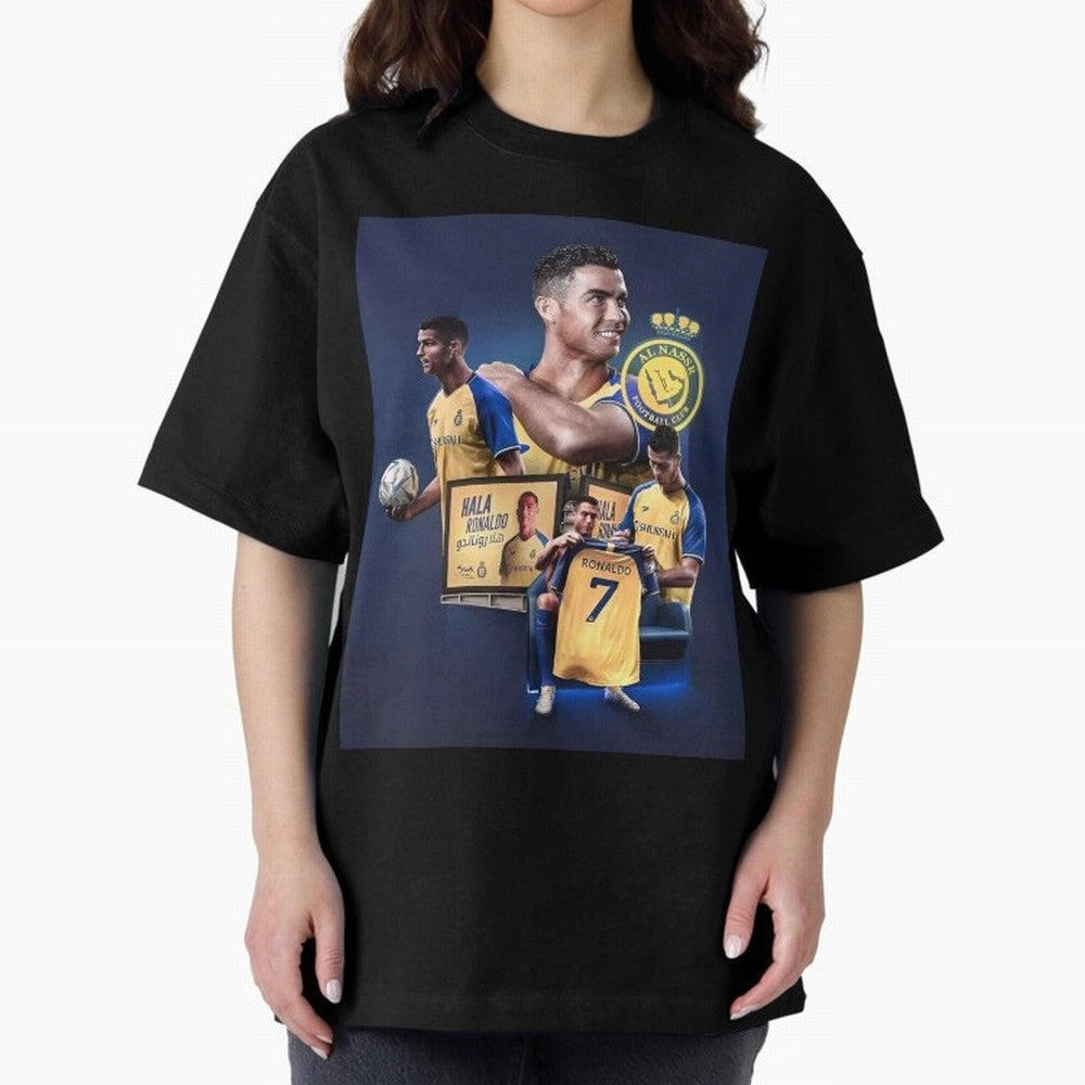Art Cristiano Ronaldo Wallpaper Oversized T-Shirt Show Championship Spirit for FIFA World Cup 2026 USA Canada Mexico for Fans of Cristiano Ronaldo, Haaland and CR7 and Portugal, Spain and Germany, Bringing Stadium Memories, Football Loyalty,