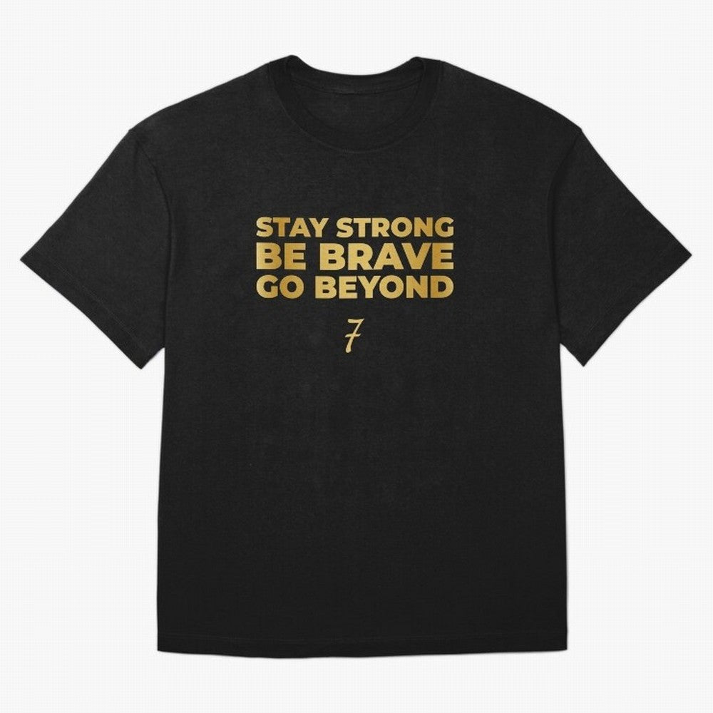 Stay Strong, Be Brave, Go Beyond (Gold Edition) Oversized T-Shirt Discover FIFA World Cup 2026 USA Canada Mexico for Fans of Neymar and France and Portugal, Bringing Sports Nostalgia, International Competition, Famous Players and Unforgettable