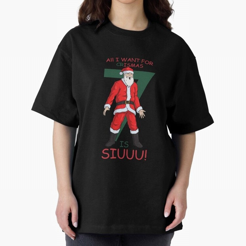 All I want for Christmas is Siuuuu Oversized T-Shirt Enjoy the FIFA World Cup 2026 Group Stage Journey through Cristiano Ronaldo Highlights, Netherlands Pride, Football Festival Excitement, Trophy Ambitions, Country Rivalries and Star Player Buzz;