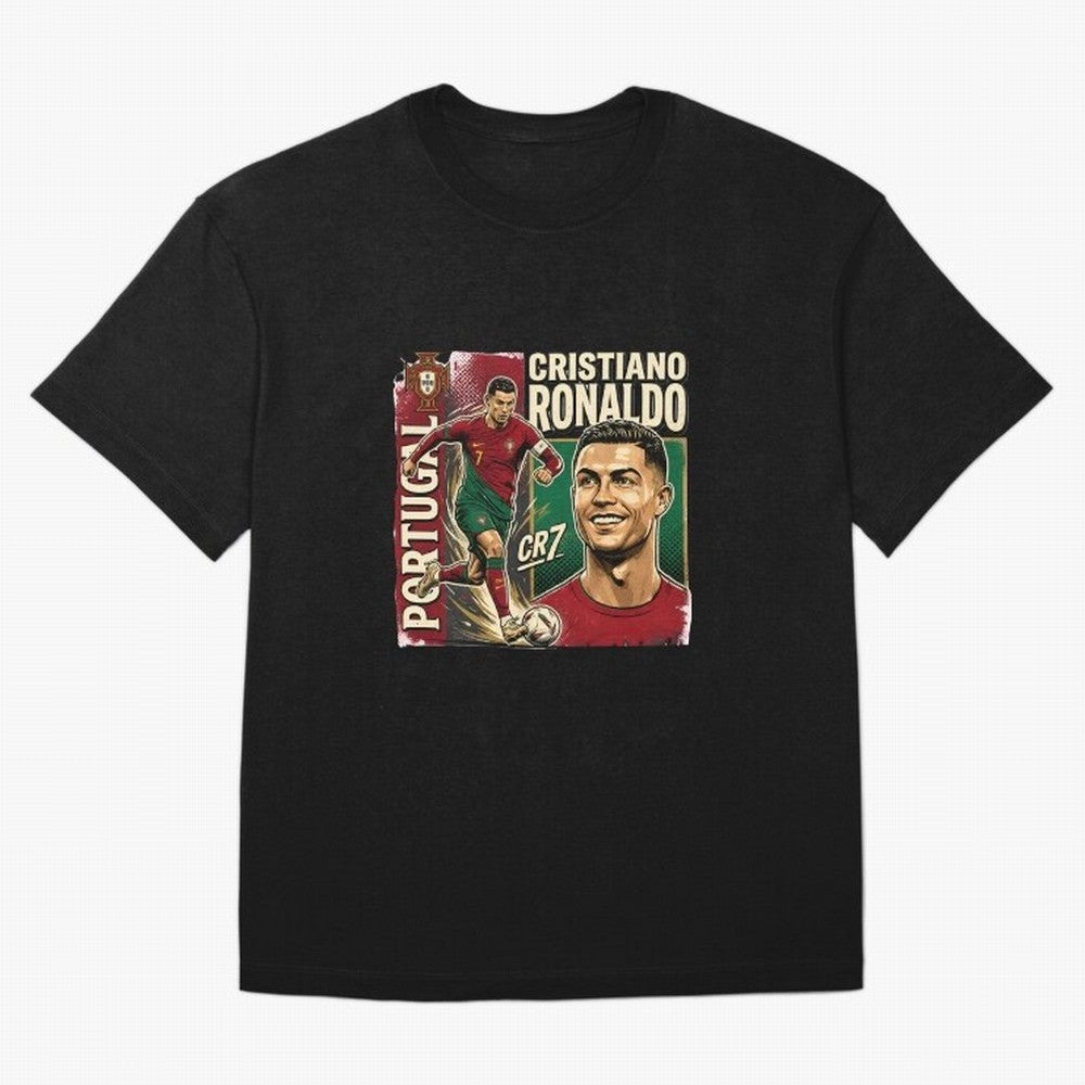 Ronaldo Portugal Vintage Oversized T-Shirt Make Memories around FIFA World Cup 2026 USA Canada Mexico Centered on Haaland and Mbappe, England Energy, Football Festival Excitement, Trophy Ambitions, Country Rivalries and Star Player Buzz; Perfect