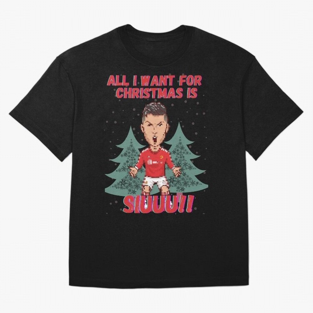All I Want For Christmas is Siuuu Oversized T-Shirt Bring World Football Passion into FIFA World Cup 2026 USA Canada Mexico Connected to Messi and Cristiano Ronaldo, Argentina and Brazil Energy, Fan Favorite Moments, National Team Passion, Big