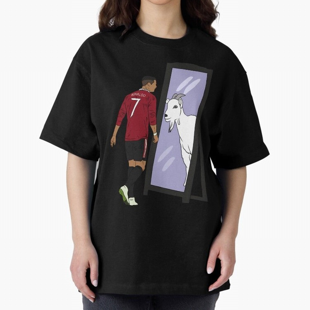 Cristiano Ronaldo Mirror GOAT Oversized T-Shirt Feel the Heartbeat of Match Day Hype around FIFA World Cup 2026 Group Stage, Neymar, Haaland and Cristiano Ronaldo, Netherlands, Tournament Hype, Historic Matchups, Family Viewing Parties and Global