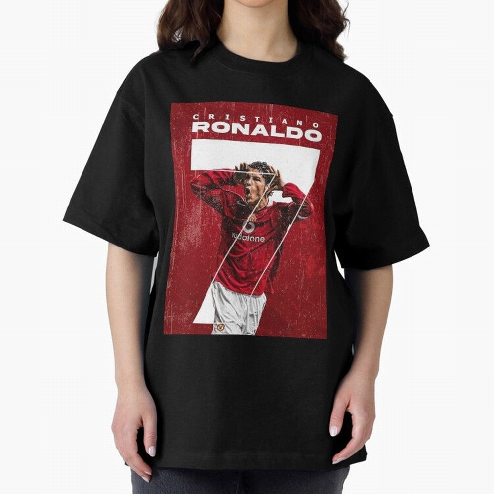 Cristiano Ronaldo Oversized T-Shirt Embrace FIFA World Cup 2026 with Mbappe and Neymar, Spain Energy, Sports Nostalgia, International Competition, Famous Players and Unforgettable Victories; Made for Collectors Who Enjoy Iconic Players, Country