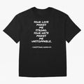 Christiano Ronaldo - Your love makes me strong. Your hate makes me unstoppable Oversized T-Shirt Back the Journey through FIFA World Cup 2026 USA Canada Mexico for Fans of Messi and Portugal, Spain and Germany, Bringing Sports Nostalgia,