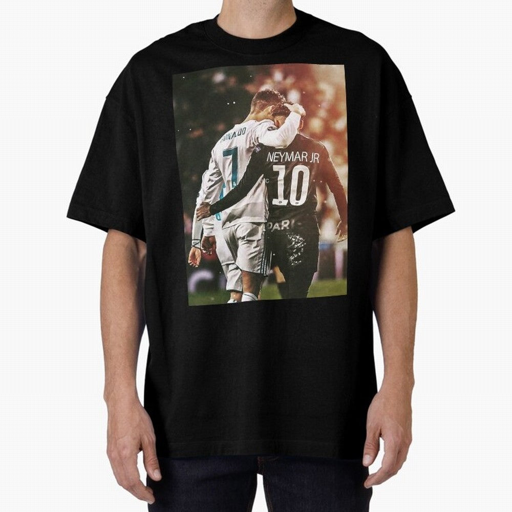 CR7 N Neymar Oversized T-Shirt Celebrate Football Heritage in FIFA World Cup 2026 for Fans of Neymar and Argentina, France and Brazil, Bringing Football Passion, Legendary Performances, Festival Vibes and Supporter Community; Ideal for Fans Who