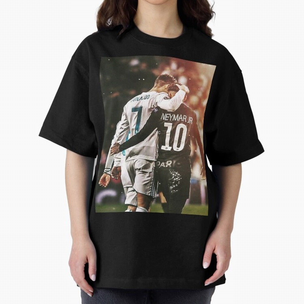 CR7 N Neymar Oversized T-Shirt Celebrate Football Heritage in FIFA World Cup 2026 for Fans of Neymar and Argentina, France and Brazil, Bringing Football Passion, Legendary Performances, Festival Vibes and Supporter Community; Ideal for Fans Who