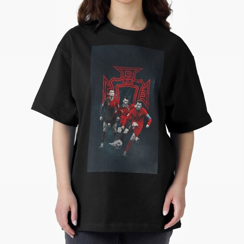 Art CR7 Wallpaper Oversized T-Shirt Celebrate Golden Goal Energy in Match Day Hype around FIFA World Cup 2026, Haaland, Brazil, Portugal and Argentina, Goal Celebration Energy, Supporter Heritage, Football Icons and Worldwide Tournament Joy; Ideal